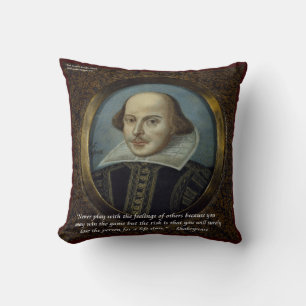 Coussin décoratif en coton citation Shakespeare &