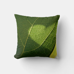 Coussin décoratif Feuille ensoleillée au cœur