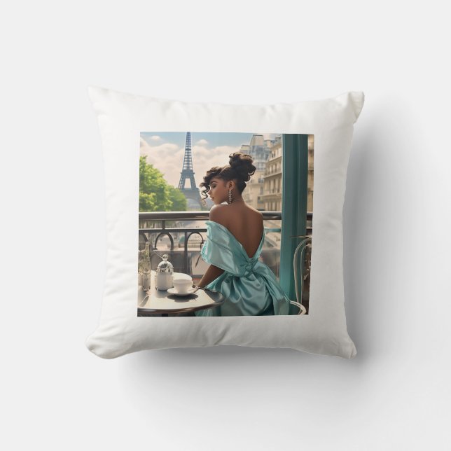 Coussin décoratif | Fille À Paris (Recto)