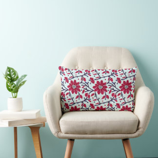 Coussin décoratif Fleurs Rouges de Floraison d'Hiv