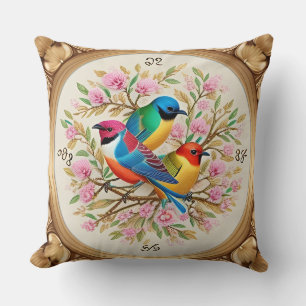 📦 Coussin décoratif floral pour oiseaux chanteurs