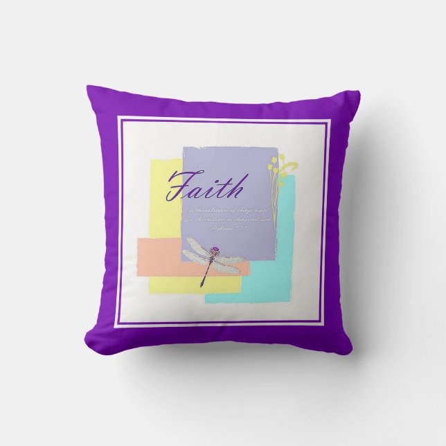 Coussin décoratif 'Foi, croire' (Recto)