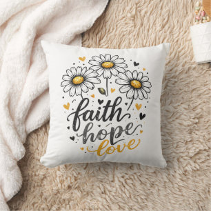 Coussin décoratif Foi, Espérance, Amour & Pâqueret