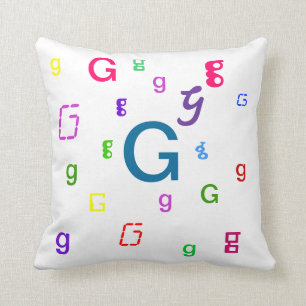Coussin décoratif G de lettre d'alphabet