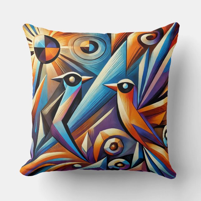 🌈 Coussin décoratif géométrique abstrait en forme (Recto)