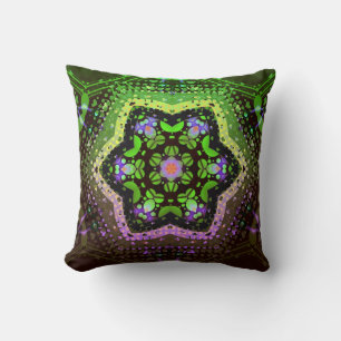 Coussin Décoratif Géométrique Ombre Rose Vert