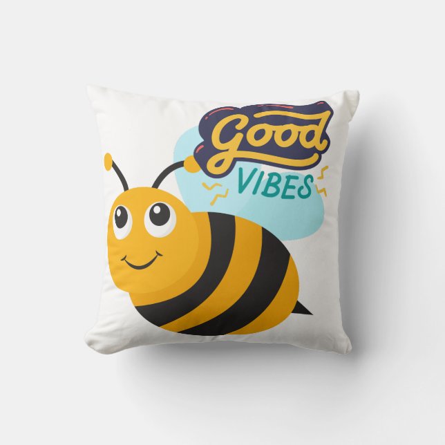 Coussin décoratif Good Vibes pour enfants - Ajoute (Recto)