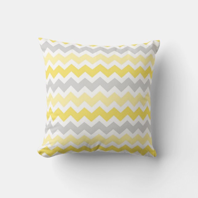 Coussin décoratif gris de Chevron de citron (Recto)