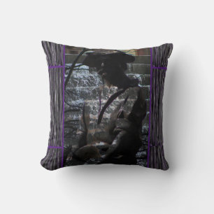 Coussin décoratif gris noir violet pour canapé