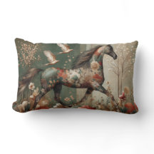 Coussin décoratif harlequin floral cheval