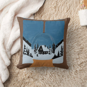 Coussin Décoratif Hivernal Boule à Neige