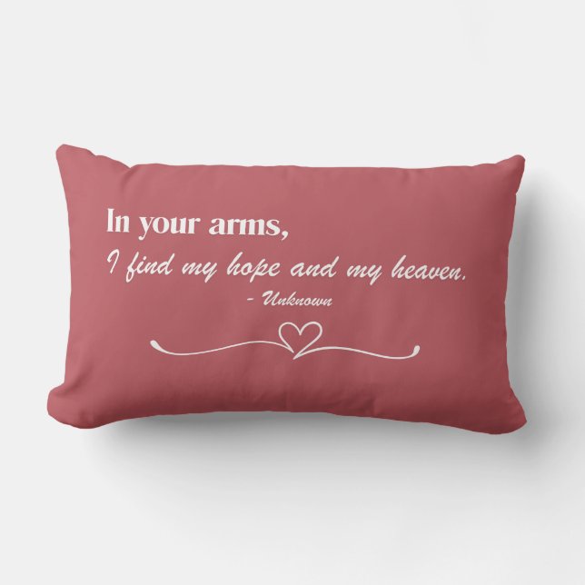 Coussin décoratif "In Your Arms" Script Love (Recto)