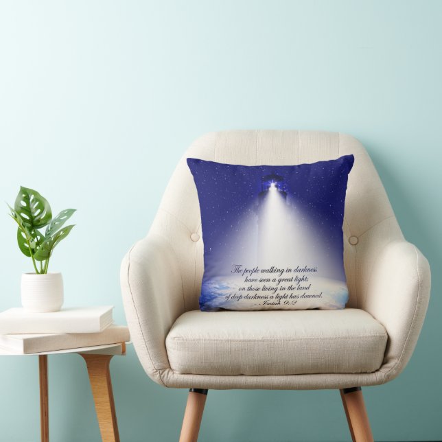 Coussin décoratif Isaiah 9:2 de Noël (Chaise)