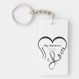 Coussin décoratif 'J'aime mon partenaire - Vous êt