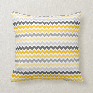Coussin décoratif jaune gris de Chevron