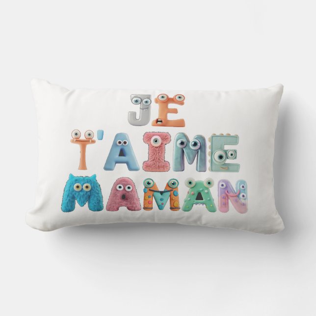 Coussin décoratif  - "Je t'aime maman" (Recto)