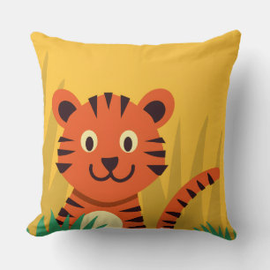 Coussin décoratif joli tigre de la jungle