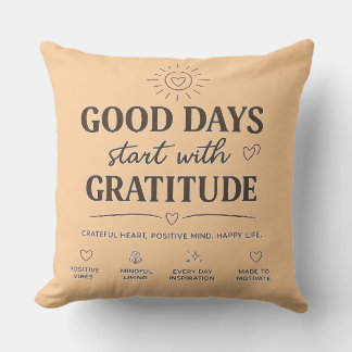 Coussin Décoratif 'Les Bons Jours Commencent Avec