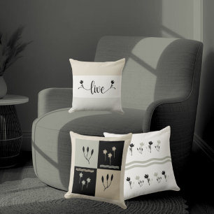 Coussin décoratif "Live" Tons de Terre Rayés