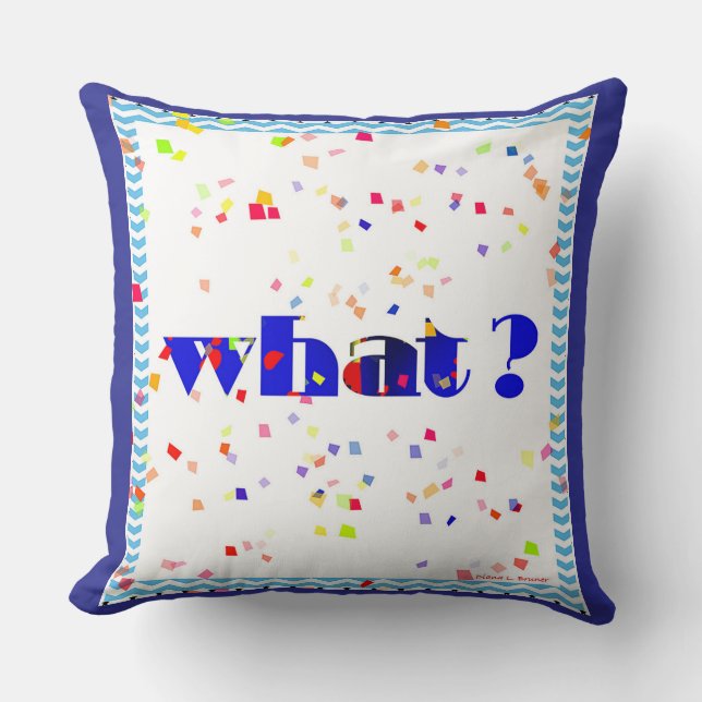 COUSSIN DÉCORATIF LOGO WHAT! (Recto)