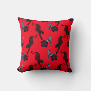 Coussin décoratif maximaliste panthère noire