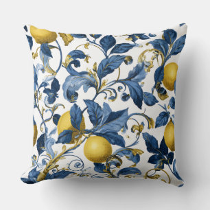 Coussin décoratif méditerranéen au citron