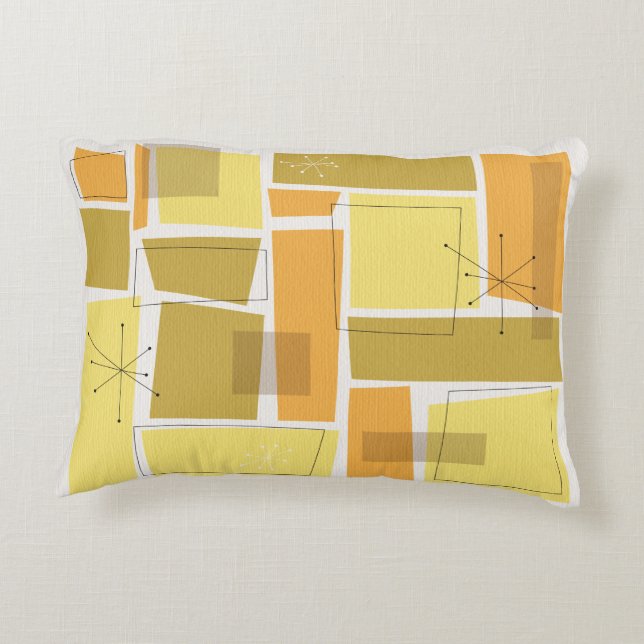 Coussin décoratif moderne du milieu du siècle doré (Dos)