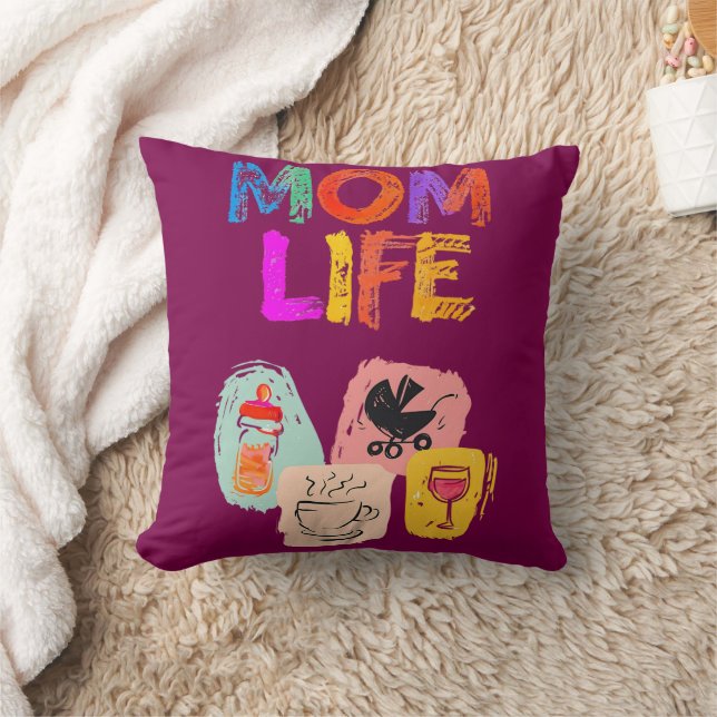 Coussin décoratif MOM LIFE – Joie de la maternité (Couverture)