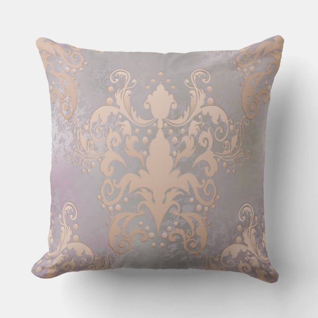 Coussin décoratif multi-or/violet réversible (Recto)