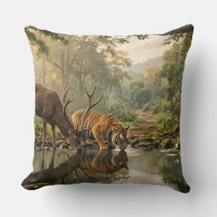 Coussin décoratif Nature Harmony - Lion et Cerf Fo