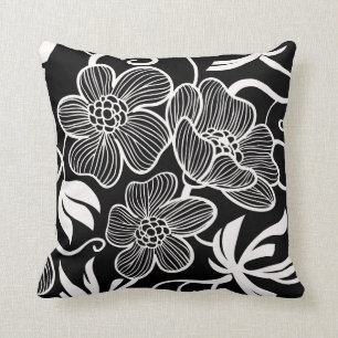 Coussin décoratif noir et blanc