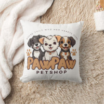 Coussin décoratif "Paw Paw Animalerie" pour amateu