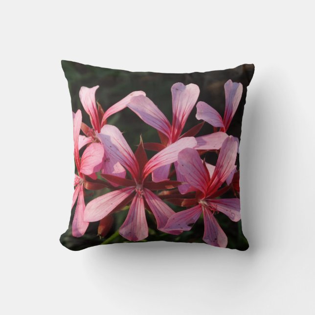 Coussin décoratif photo de fleurs roses (Recto)
