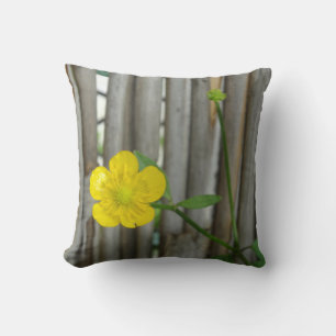 Coussin décoratif photo fleur jaune 41 cm x 41 cm