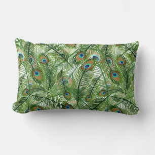 Coussin décoratif - Plumes de paon
