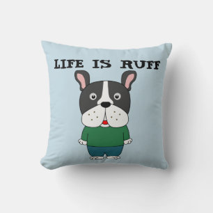 COUSSIN DÉCORATIF POUR AMATEUR DE CHIEN, LA VIE ES