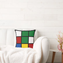 Coussin décoratif "Quadro" vert et bleu