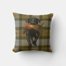 Coussin décoratif Retriever Labrador Noir & Faisan