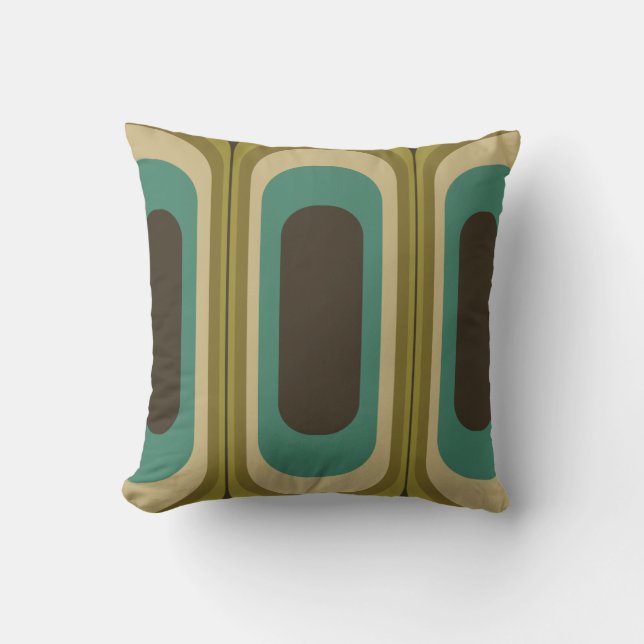 coussin décoratif rétro les années 70 années 60 (Recto)