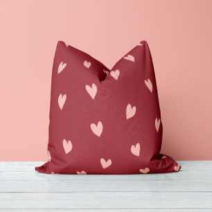Coussin décoratif rose rouge touche aimante