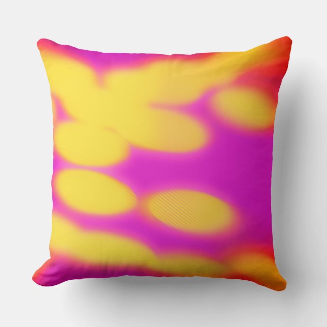 Coussin décoratif rouge rose et jaune (Recto)
