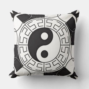 Coussin décoratif symbole asiatique Yin et Yang