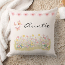 Coussin décoratif Tante Papillon Fleur Sauvage Cad