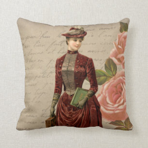Coussin décoratif Vintage de la Dame de l'époque