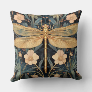 Coussin décoratif William Morris à motif libellule