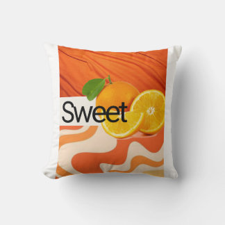 coussin decoratifs   of orange art  throw pillow