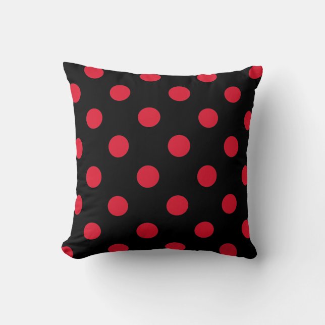 Coussin décoration à points rouges (Recto)
