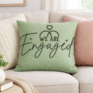 Coussin Décoration d'annonce de fiançailles Vert Sauge