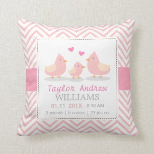 Coussin Décoration de chambre pour bébé fille avec famille