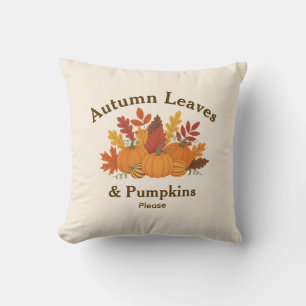 Coussin Décoration de ferme cosy d'automne avec citrouille